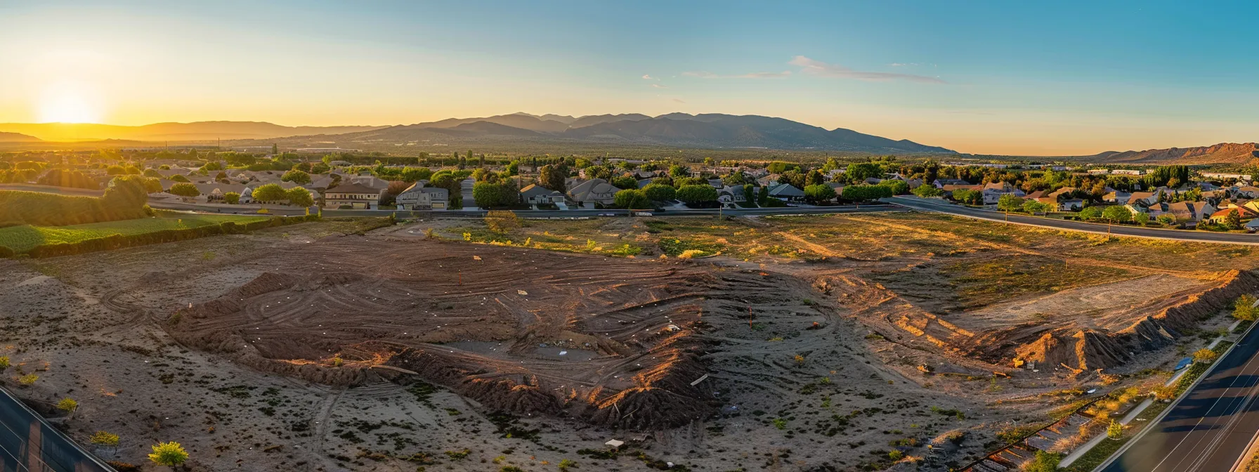 a serene landscape in frederick showcases a lush, undeveloped plot of land ready for homebuilding, with soft morning light illuminating the vibrant greenery and distant hills, emphasizing the promise of new beginnings.