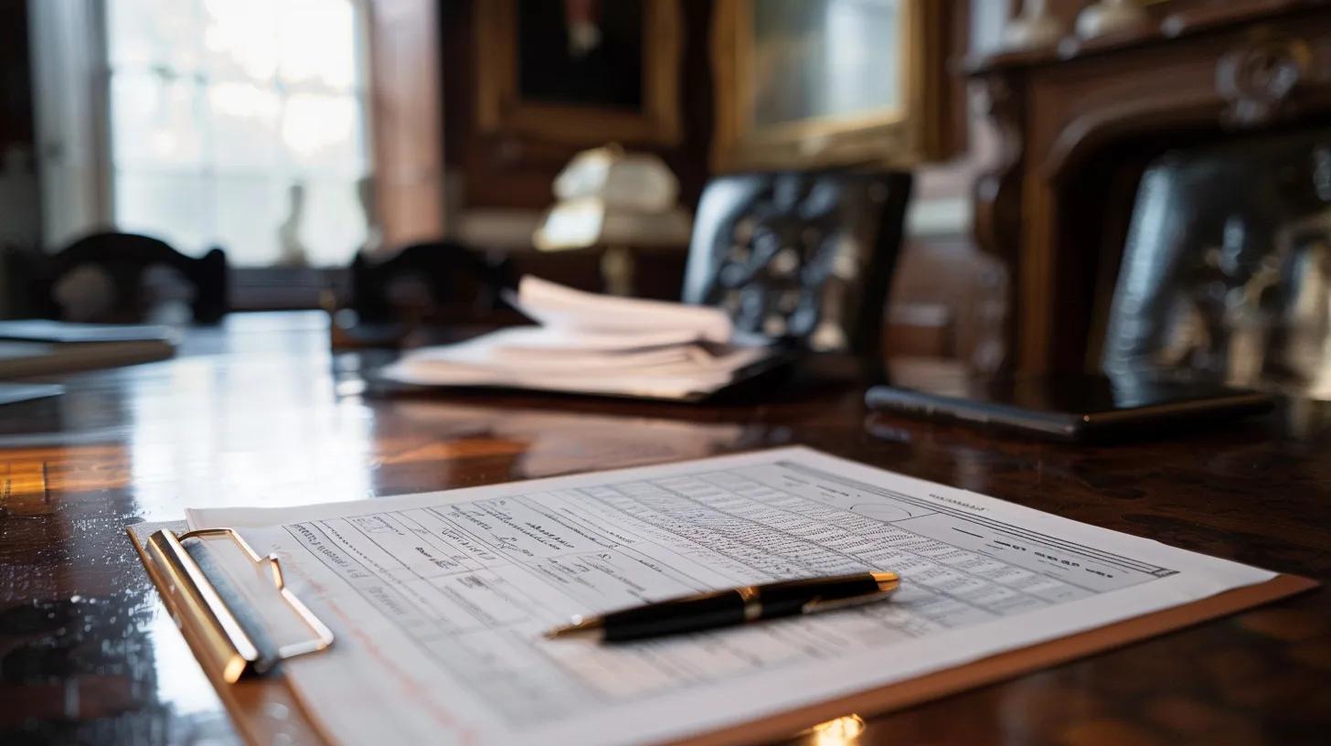 a paper sitting on a table that has financing details for a custom home